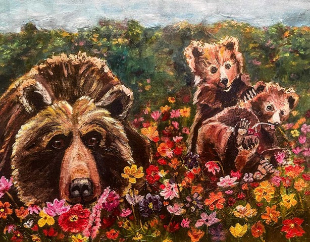 "Playing with Mom" - Oil Painting (16"x20")