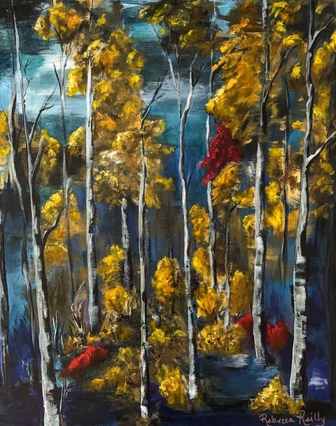 "Aspen Night" - Oil Painting (16"x20")