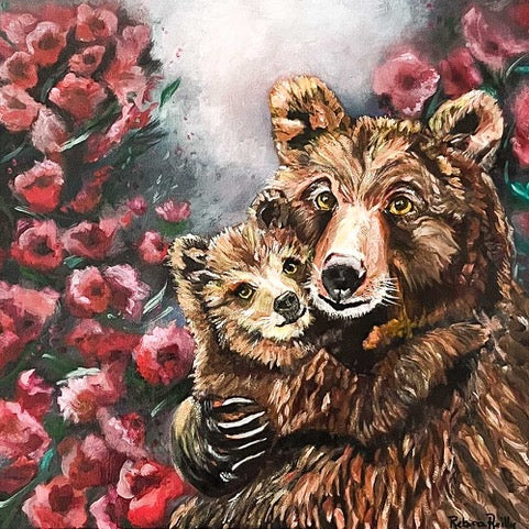 "Safe in My Arms" - Oil Painting (16"x16")