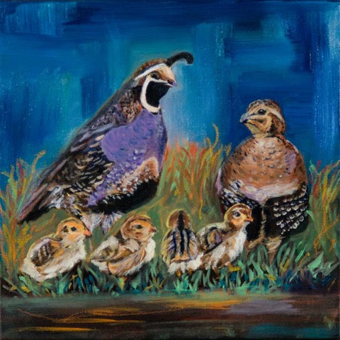 "The Family That Runs Together" - Oil Painting (12"x12")