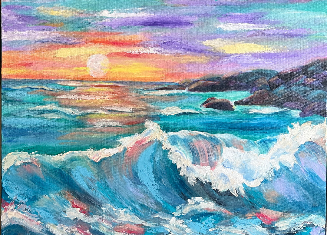 "Behind the Next Wave" - Oil Painting (18"x24") - SOLD