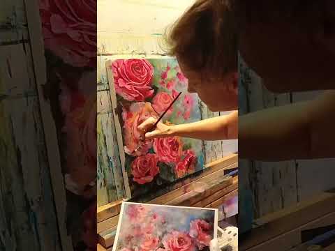 "Waiting for My Roses to Bloom" - Oil Painting (16"x20")
